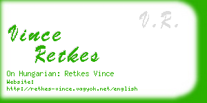 vince retkes business card